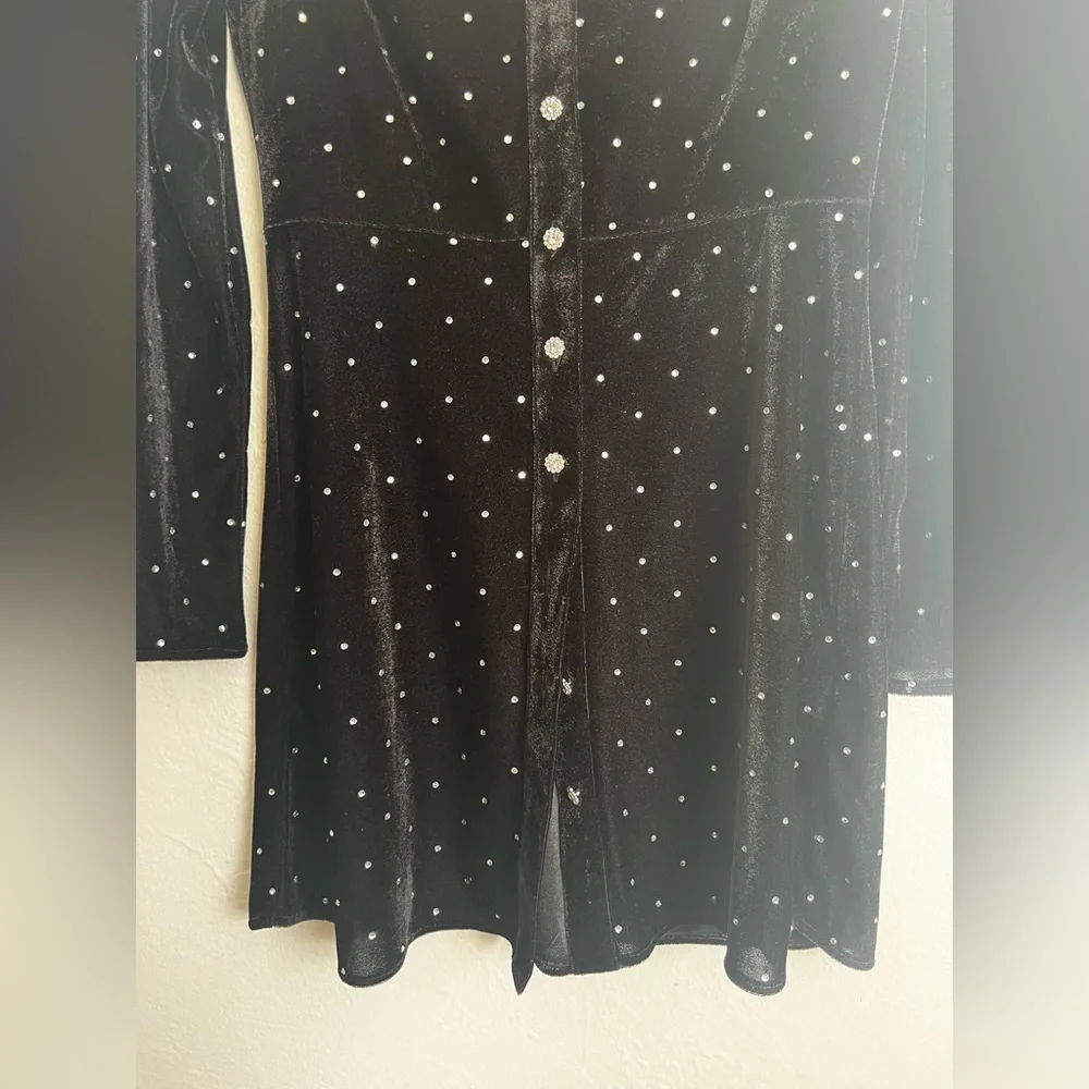 Zara Verona Mini Velvet Dress Size Medium - Picture 7 of 14